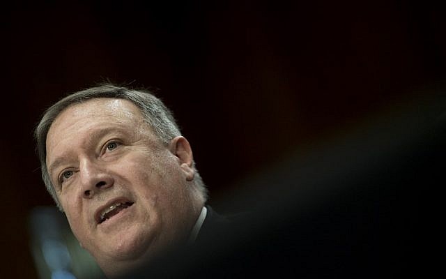 US Secretary of State nominee Mike Pompeo testifies before the Senate Foreign Relations Committee during his confirmation hearing on Capitol Hill in Washington, DC, April 12, 2018 . (Jim Watson/AFP) US Secretary of State nominee Mike Pompeo testifies before the Senate Foreign Relations Committee during his confirmation hearing on Capitol Hill in Washington, DC, April 12, 2018 . (Jim Watson/AFP)