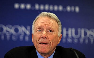 Lewis 'Scooter' Libby, Senior Vice President of the Hudson Institute and former chief of staff for former US vice president Dick Cheney, speaks during a discussion at the Hudson Institute on March 29, 2011, in Washington, DC. (Alex Wong/Getty Images/AFP)
