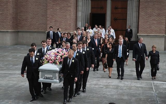 The remains of former first lady Barbara Bush are carried from St. Martin's Episcopal Church following her funeral service on April 21, 2018 in Houston, Texas. Bush, wife of former president George H. W. Bush and mother of former president George W. Bush, died at her home in Houston on April 17 at the age of 92. (Scott Olson/Getty Images/AFP) The remains of former first lady Barbara Bush are carried from St. Martin's Episcopal Church following her funeral service on April 21, 2018 in Houston, Texas. Bush, wife of former president George H. W. Bush and mother of former president George W. Bush, died at her home in Houston on April 17 at the age of 92. (Scott Olson/Getty Images/AFP)