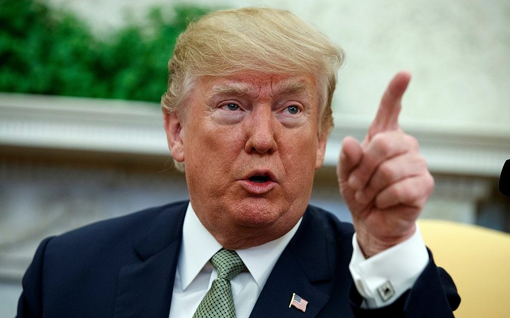 In this March 15, 2018, file photo, US President Donald Trump talks with reporters in the Oval Office of the White House. (AP Photo/Evan Vucci, File) In this March 15, 2018, file photo, US President Donald Trump talks with reporters in the Oval Office of the White House. (AP Photo/Evan Vucci, File)