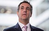 Michael Cohen talks to the media, September 19, 2017. (AP/Andrew Harnik)