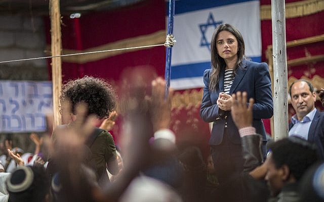 Justice Minister Ayelet Shaked speaks to members of Ethiopia's Jewish community, during a visit to a synagogue in Addis Ababa, Ethiopia, on April 22, 2018. (AP Photo/Mulugeta Ayene) Justice Minister Ayelet Shaked speaks to members of Ethiopia's Jewish community, during a visit to a synagogue in Addis Ababa, Ethiopia, on April 22, 2018. (AP Photo/Mulugeta Ayene)