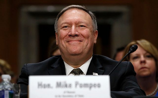 In this April 12, 2018, photo Mike Pompeo smiles after his introduction before the Senate Foreign Relations Committee during a confirmation for him to become the next Secretary of State on Capitol Hill in Washington. (AP Photo/Jacquelyn Martin) In this April 12, 2018, photo Mike Pompeo smiles after his introduction before the Senate Foreign Relations Committee during a confirmation for him to become the next Secretary of State on Capitol Hill in Washington. (AP Photo/Jacquelyn Martin)