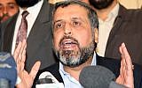 Ramadan Shalah, Head of Islamic Jihad, at a press conference in Damascus on Saturday December 16, 2006 (AP Photo Bassem Tellawi).