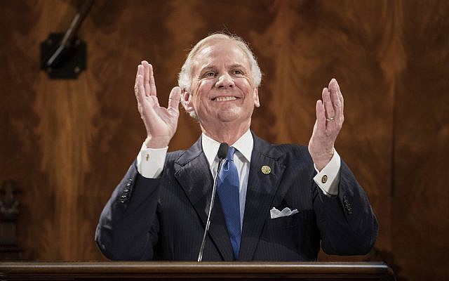 South Carolina Gov. Henry McMaster applauds a guest while delivering his state of the state address at the South Carolina Statehouse Wednesday, Jan. 24, 2018, in Columbia, S.C. (AP Photo/Sean Rayford) South Carolina Gov. Henry McMaster applauds a guest while delivering his state of the state address at the South Carolina Statehouse Wednesday, Jan. 24, 2018, in Columbia, S.C. (AP Photo/Sean Rayford)