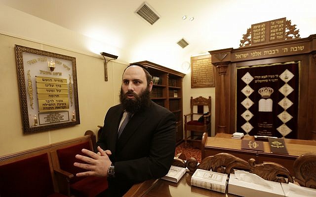 Rabbi Menachem Margolin, head of the European Jewish Association. (AP Photo/Petr David Josek)