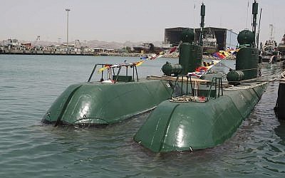 Iran's Ghadir submarines are seen in the southern port of Bandar Abbas in Persian Gulf, Iran, August 8, 2010. (AP Photo/Iranian Defense Ministry, Vahid Reza Alaei/File)