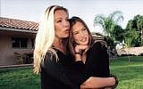 Israeli supermodel Bar Refaeli, right, with her mother Tzipi Levin in their home. 2001. (Moshe Shai/FLASH90)