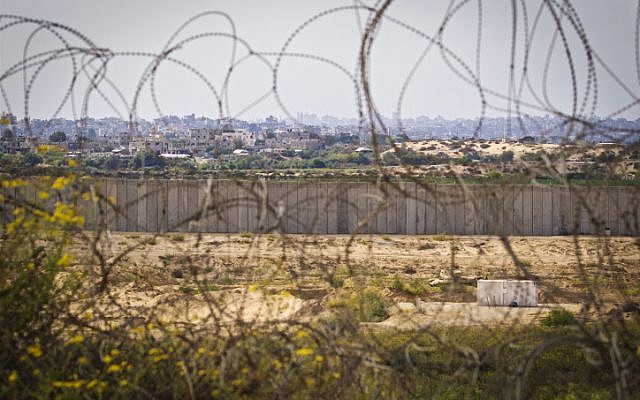 View of the Gaza Strip from the Israeli side of the security fence on November 5, 2016. (Doron Horowitz/Flash90) View of the Gaza Strip from the Israeli side of the security fence on November 5, 2016. (Doron Horowitz/Flash90)
