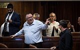 David Bitan, during a plenum session in the Knesset on March 13, 2018. (Hadas Parush/ Flash90)
