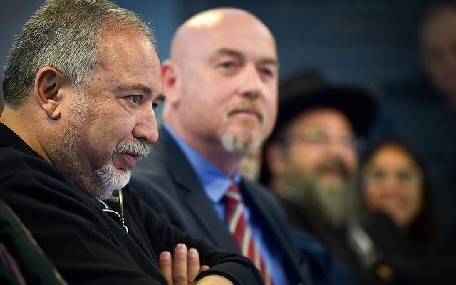 Defense Minister Avigdor Liberman visits at a new Army center in Katzrin, Northern Israel, April 10, 2018. (Meir Vaknin/Flash90) Defense Minister Avigdor Liberman visits at a new Army center in Katzrin, Northern Israel, April 10, 2018. (Meir Vaknin/Flash90)