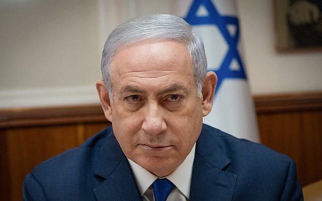 Prime Minister Benjamin Netanyahu at the weekly cabinet meeting in Jerusalem, April 11, 2018 (Yoav Ari Dudkevitch/Flash90) Prime Minister Benjamin Netanyahu at the weekly cabinet meeting in Jerusalem, April 11, 2018 (Yoav Ari Dudkevitch/Flash90)