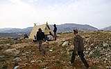 The unauthorized Rosh Yosef outpost, near the settlement of Itamar in the West Bank in April 2018. (Shlomo Melet)