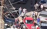 Screen capture from video purporting to show the scene on an explosion in the home of a senior Hezbollah member in Sidon, Lebanon, April 24, 2018. (YouTube)