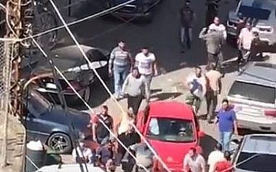 Screen capture from video purporting to show the scene on an explosion in the home of a senior Hezbollah member in Sidon, Lebanon, April 24, 2018. (YouTube)