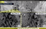 Satellite images of the T-4 base in Syria before and after an airstrike on April 9 (Screenshot/Channel 10)