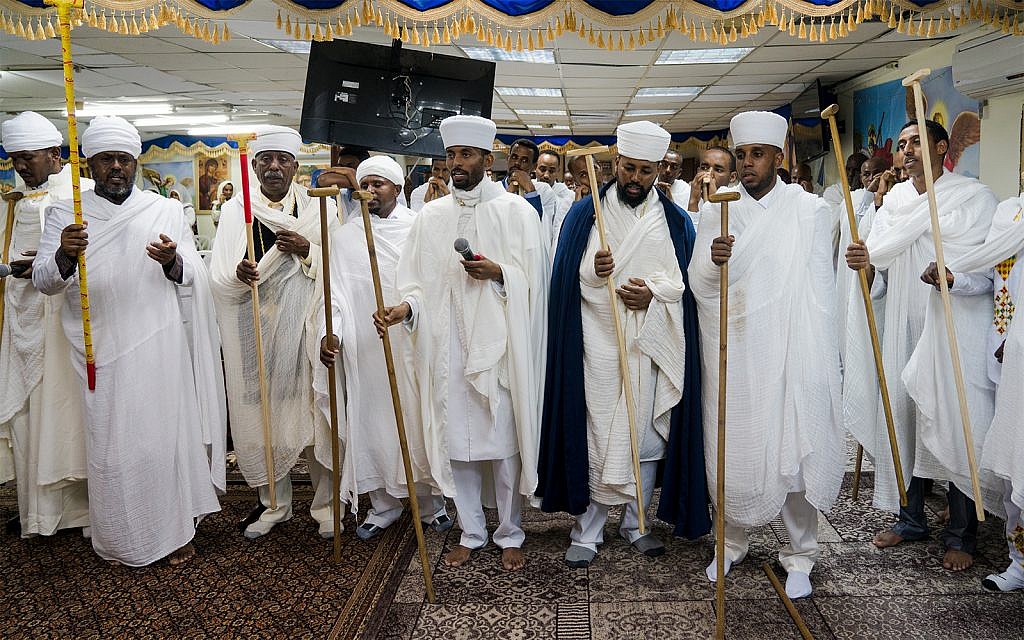Eritreans mark Easter in south Tel Aviv, April 7, 2018. (Luke Tress/Times of Israel) Eritreans mark Easter in south Tel Aviv, April 7, 2018. (Luke Tress/Times of Israel)