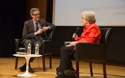 Ruth Wisse in conversation with David Myers at the Center for Jewish History, April 26, 2018. (Lauren Silberman)