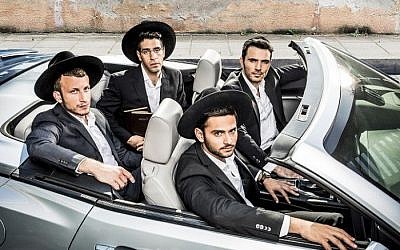 The four stars of 'Shababnikim,' HOT's new series about young yeshiva guys, which will be screened in English as a Times of Israel Presents event on May 30 (Courtesy HOT)