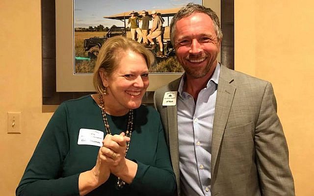 Virginia Thomas, left, with Jeff Myers. (Facebook via JTA)