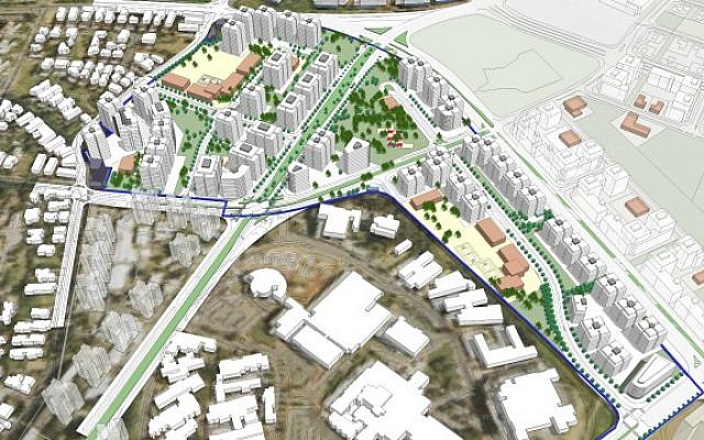 Northern site of the Tel Hashomer housing plan. (Joseph Farhi) Northern site of the Tel Hashomer housing plan. (Joseph Farhi)