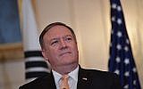 US Secretary of State Mike Pompeo at a press conference at the State Department in Washington, DC, on May 11, 2018. (Mandel Ngan/AFP)