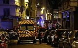 Firefighters vehicles block Saint Augustin street in Paris centre after two people were killed and several injured in a knife attack in Paris on May 12, 2018. (AFP PHOTO / Thomas SAMSON)