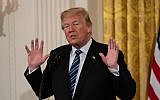 US President Donald Trump addresses a meeting on prison reform at the White House in Washington, DC, on May 18, 2018. (AFP / NICHOLAS KAMM)