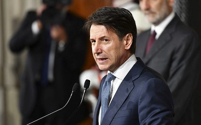 Italian lawyer Giuseppe Conte addresses journalists after a meeting with Italy's President Sergio Mattarella on May 23, 2018 at the Quirinale presidential palace in Rome. (AFP/Vincenzo Pinto) Italian lawyer Giuseppe Conte addresses journalists after a meeting with Italy's President Sergio Mattarella on May 23, 2018 at the Quirinale presidential palace in Rome. (AFP/Vincenzo Pinto)