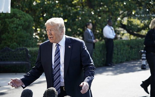 US President Donald Trump speaks to the press on his way to board Marine One from the South Lawn of the White House on May 25, 2018. (AFP Photo/Mandel Ngan) US President Donald Trump speaks to the press on his way to board Marine One from the South Lawn of the White House on May 25, 2018. (AFP Photo/Mandel Ngan)
