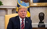 US President Donald Trump speaks to the press with Joshua Holt (out of frame), who had been detained in Venezuela for two years, in the Oval Office at the White House in Washington, DC, on May 26, 2018 (PHOTO / NICHOLAS KAMM)