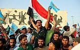 In this May 4, 2018 photo, followers of Shiite cleric Muqtada al-Sadr take part in a campaign rally in Baghdad, Iraq. (AP Photo/Karim Kadim)