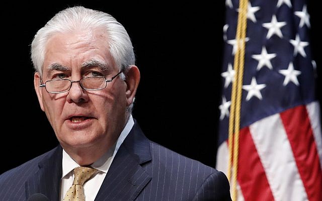 In this March 6, 2018, photo, US Secretary of State Rex Tillerson speaks at George Mason University in Fairfax, Virginia. (AP Photo/Jacquelyn Martin)
