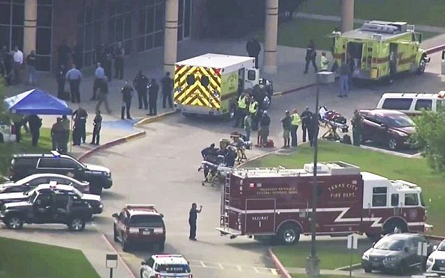 In this image taken from video, emergency personnel and law enforcement officers respond to a high school near Houston after an active shooter was reported on campus, on May 18, 2018, in Santa Fe, Texas. (KTRK-TV ABC13 via AP) In this image taken from video, emergency personnel and law enforcement officers respond to a high school near Houston after an active shooter was reported on campus, on May 18, 2018, in Santa Fe, Texas. (KTRK-TV ABC13 via AP)