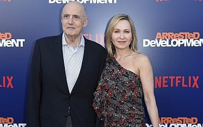 Jeffrey Tambor, left, and Kasia Ostlun attend the LA Premiere of "Arrested Development" Season Five at Raleigh Studios Hollywood on Thursday, May 17, 2018, in Los Angeles. (Photo by Richard Shotwell/Invision/AP)