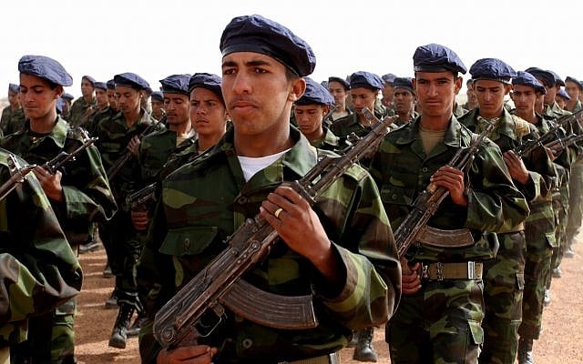 Illustrative image of some 2,500 Polisario troops parade to commemorate the 33rd anniversary of the declaration of the Saharawi Republic by the Polisario Front in Akhshash, Western Sahara, February 27, 2009. (AP Photo/Alfred de Montesquiou) Illustrative image of some 2,500 Polisario troops parade to commemorate the 33rd anniversary of the declaration of the Saharawi Republic by the Polisario Front in Akhshash, Western Sahara, February 27, 2009. (AP Photo/Alfred de Montesquiou)