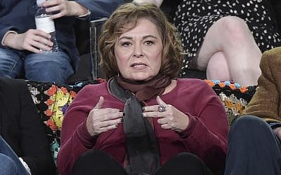 Roseanne Barr participates in the "Roseanne" panel during the Disney/ABC Television Critics Association Winter Press Tour on Monday, Jan. 8, 2018, in Pasadena, Calif. (Richard Shotwell/Invision/AP)