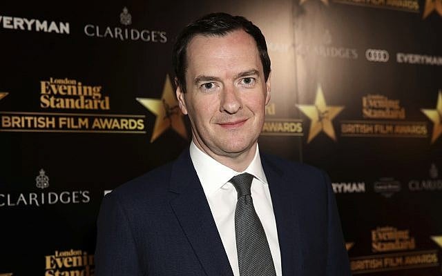 Newspaper Editor George Osborne poses for photographers on arrival at The Evening Standard Film Awards in central London, on February 8, 2018. (Grant Pollard/Invision/AP) Newspaper Editor George Osborne poses for photographers on arrival at The Evening Standard Film Awards in central London, on February 8, 2018. (Grant Pollard/Invision/AP)