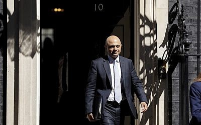 Britain's newly appointed Home Secretary Sajid Javid leaves after a cabinet meeting at 10 Downing Street in London, Tuesday, May 1, 2018. (AP Photo/Matt Dunham)