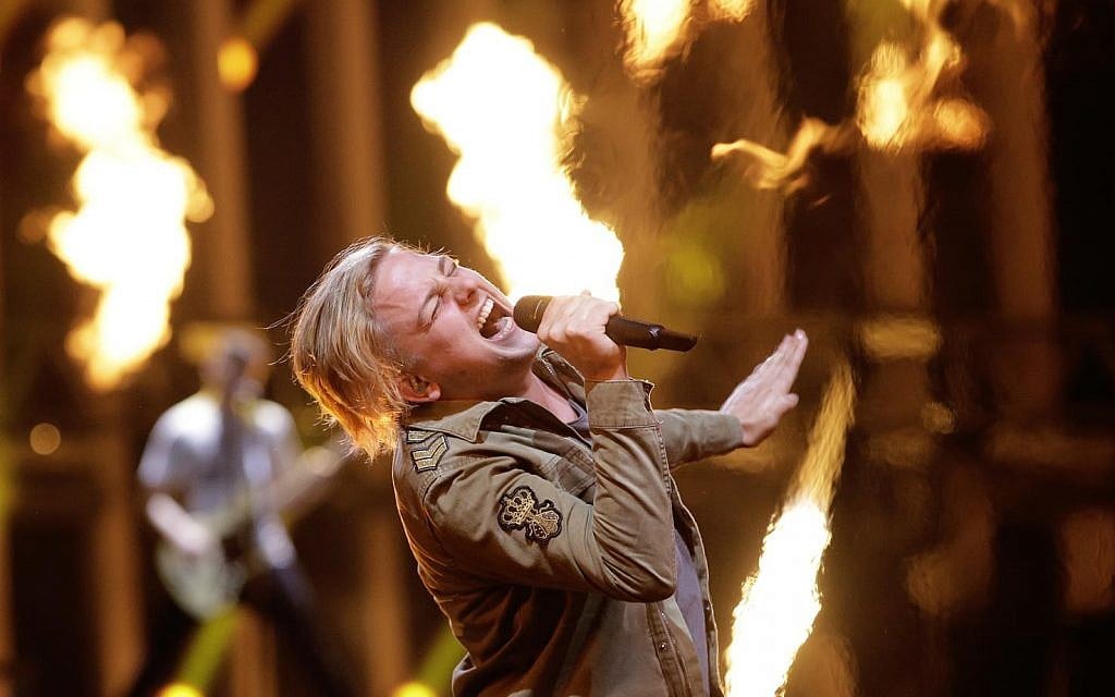 AWS from Hungary performs the song 'Viszlat Nyar' in Lisbon, Portugal, Friday, May 11, 2018 during a dress rehearsal for the Eurovision Song Contest (AP Photo/Armando Franca)