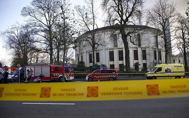 Illustrative: Police and fire personnel respond outside the Grand Mosque of Brussels on Thursday, November 26, 2015. Emergency personnel responded at the mosque after a suspicious package was found. (AP Photo/Virginia Mayo) Illustrative: Police and fire personnel respond outside the Grand Mosque of Brussels on Thursday, November 26, 2015. Emergency personnel responded at the mosque after a suspicious package was found. (AP Photo/Virginia Mayo)