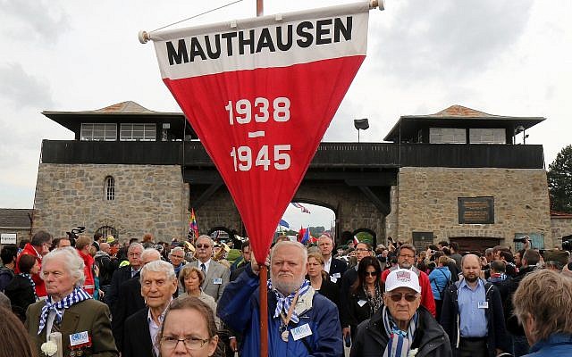 Members of the international Mauthausen committee arrive for a ceremony to commemorate the 70th anniversary of the liberation of the Nazi concentration camp in Mauthausen, Austria, Sunday, May 10, 2015. (AP Photo/Ronald Zak) Members of the international Mauthausen committee arrive for a ceremony to commemorate the 70th anniversary of the liberation of the Nazi concentration camp in Mauthausen, Austria, Sunday, May 10, 2015. (AP Photo/Ronald Zak)