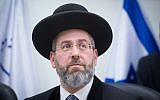 Israel's Ashkenazi Chief Rabbi David Lau March 29, 2018. (Miriam Alster/Flash90)