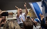 Former IDF soldier Elor Azaria, who was convicted for manslaughter for shooting dead a disarmed and injured Palestinian attacker during his army service in the West Bank city of Hebron, seen after his release from prison and return to his home town Ramla on May 8, 2018. (Hadas Parush/Flash90)