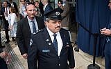 Israeli chief of police Roni Alsheich arrives at the official opening ceremony of the US embassy in Jerusalem on May 14, 2018. (Yonatan Sindel/Flash90)
