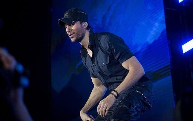 Spanish singer Enrique Iglesias performs at Yarkon Park in Tel Aviv on May 27, 2018. (Miriam Alster/Flash90) Spanish singer Enrique Iglesias performs at Yarkon Park in Tel Aviv on May 27, 2018. (Miriam Alster/Flash90)