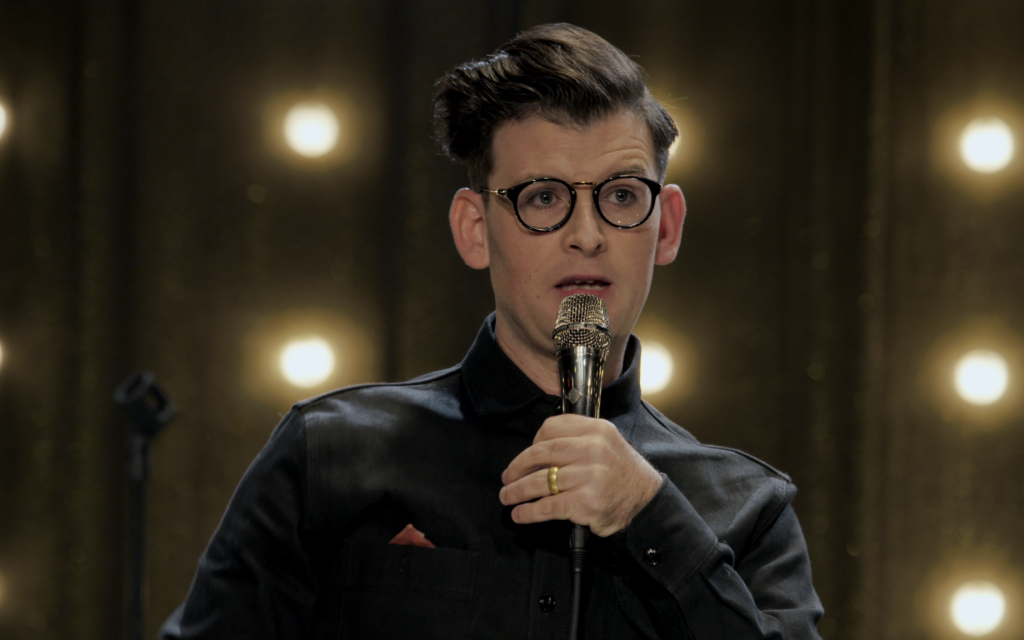 Comedian Moshe Kasher performing in 'The Honeymoon Special' (Netflix)