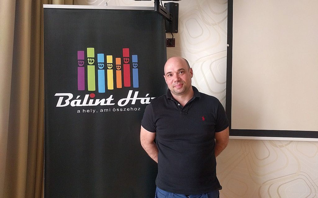 Peter Berenyi, assistant director of the Balint JCC in Budapest. (Yaakov Schwartz/ Times of Israel)