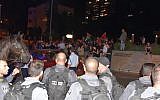 Police are seen at a pro-Gaza rally in Haifa on May 20, 2018. (Police Spokesperson)