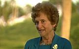 Screen capture from video of Jackie Gothard, first female president of Beth Israel in the Lakeview section of New Orleans. (YouTube)